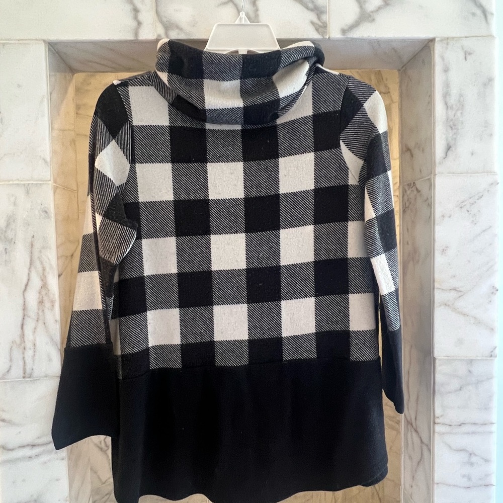 Black and Ivory Buffalo Check Sweater